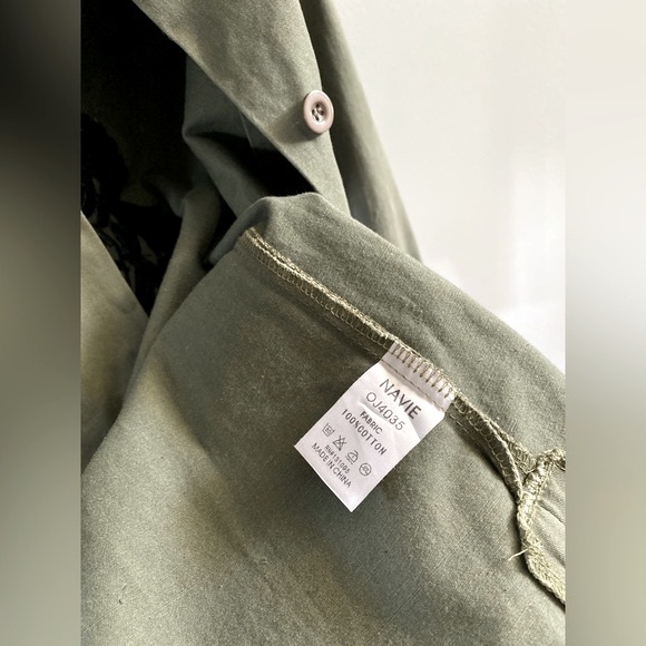 Navie Brand Military Style Shacket Jacket ✨ Green Size M/L | 100% Cotton - Picture 6 of 8
